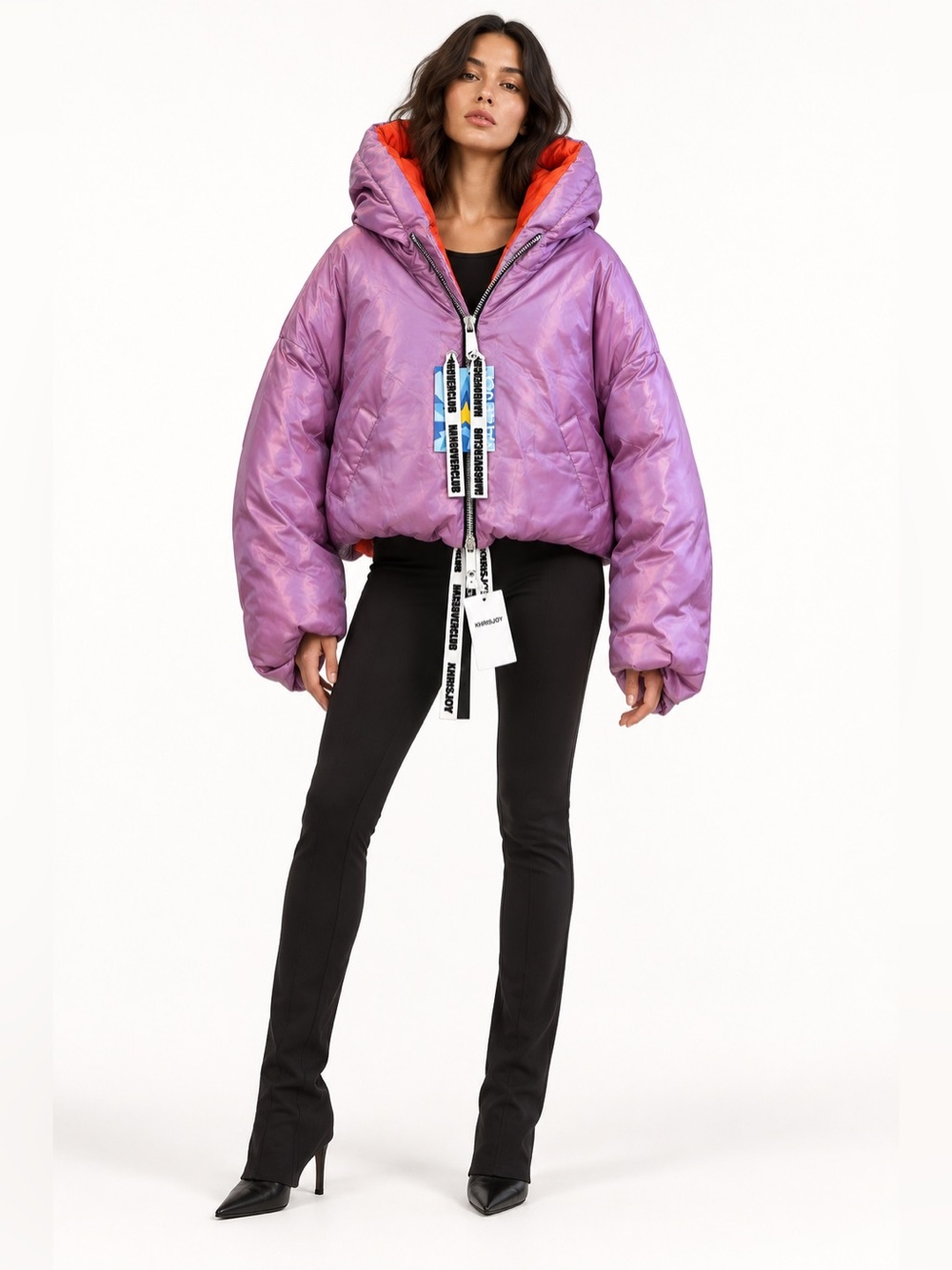NWT Khrisjoy Iconic Milano Fuchsia Puffer Jacket ~ Size Med MSRP $1800+